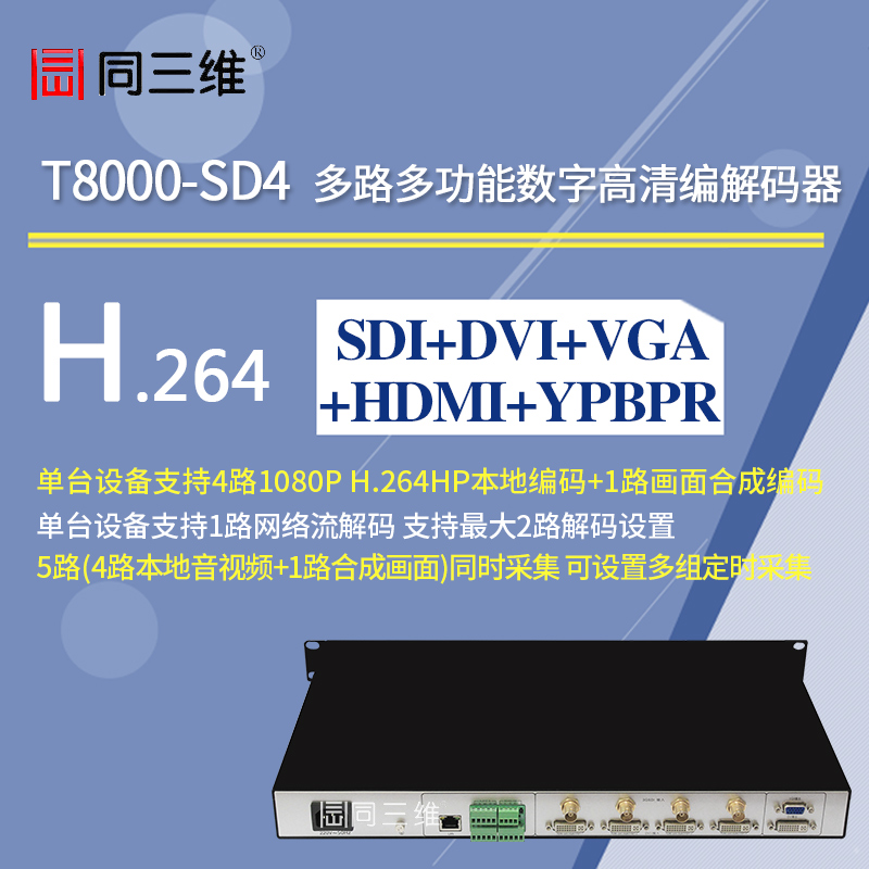 T8000-SD4多路多功能高清编解码/采集器